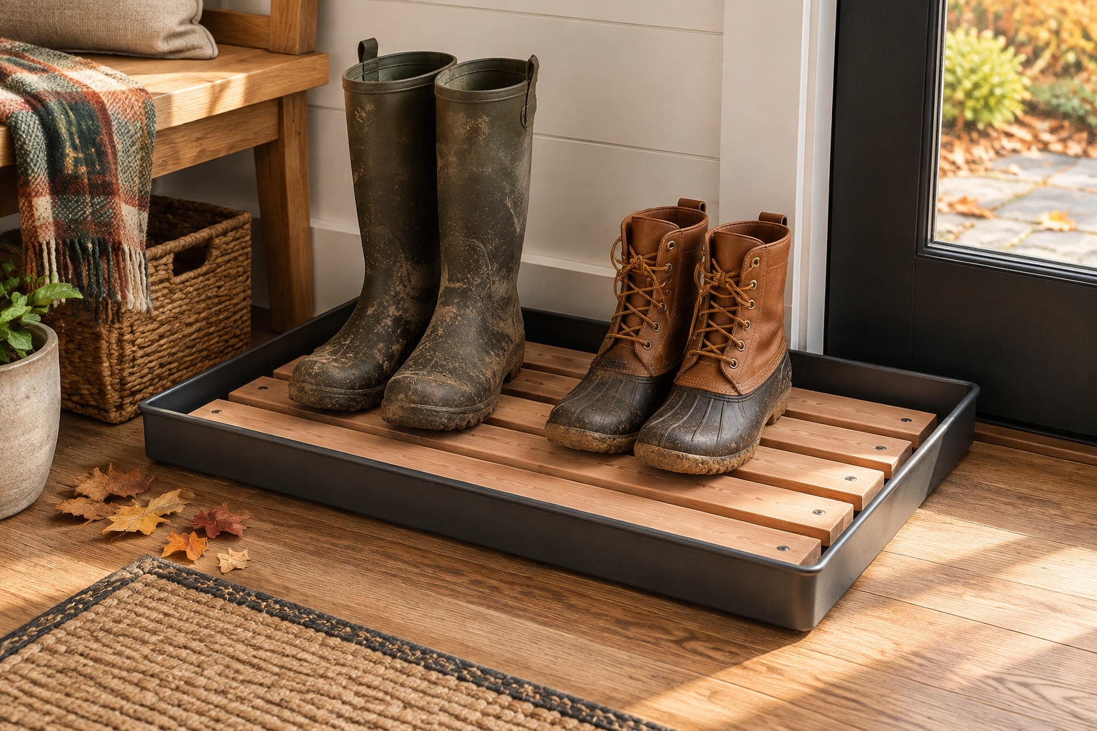 Build a Cedar Boot Tray for Muddy Fall Days